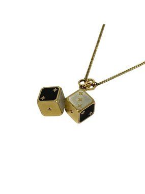 Louis Vuitton Necklace Colliegameon Gold White Black